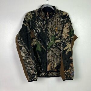 Browning Men Medium Camouflage Full Zipper Pockets Micro‎ Fleece